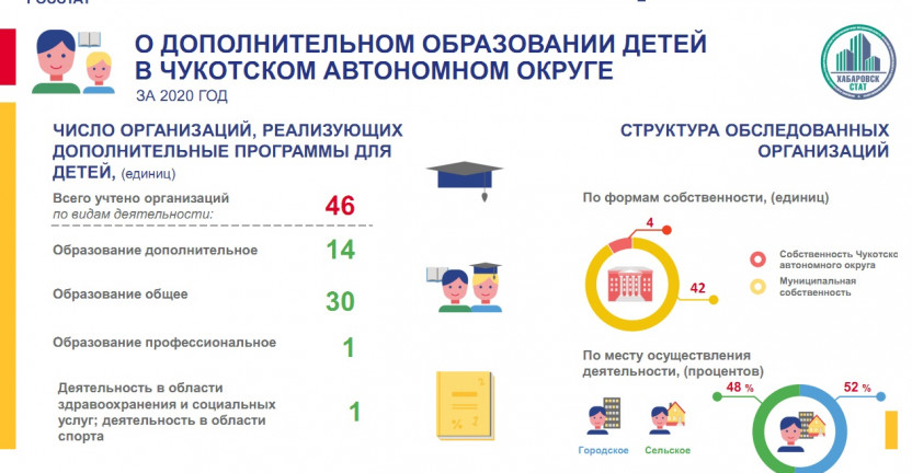 Об основных итогах обследования в сфере дополнительного образования  детей  по Чукотскому автономному округу за 2020 год