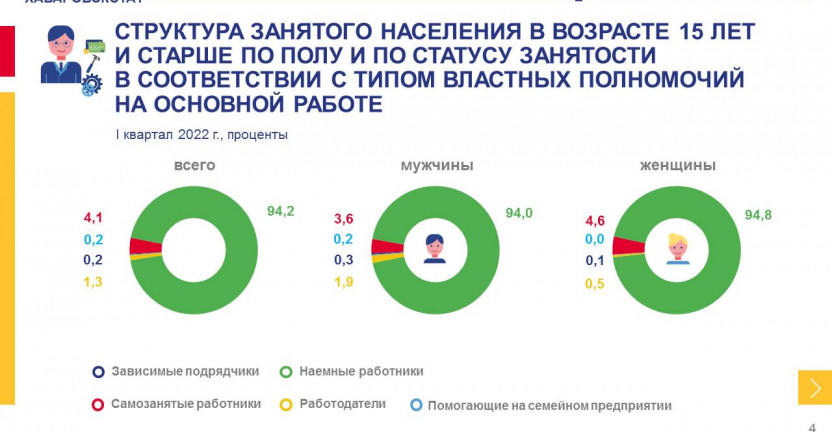 Итоги  обследования рабочей силы по новой классификации статуса в занятости в Хабаровском крае